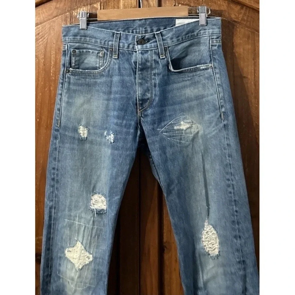Mens Rag & Bone Standard Issue Jeans Fit 2 Slim Leg Sz 30 Distressed